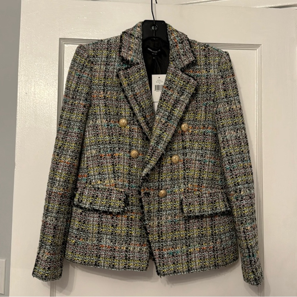 NWT Generation Love Eliza Tweed Jacket BLACK Rainbow Size Large - Picture 5 of 7